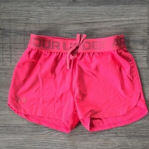 Under Armour Pink Athletic Shorts with Elastic Waistband